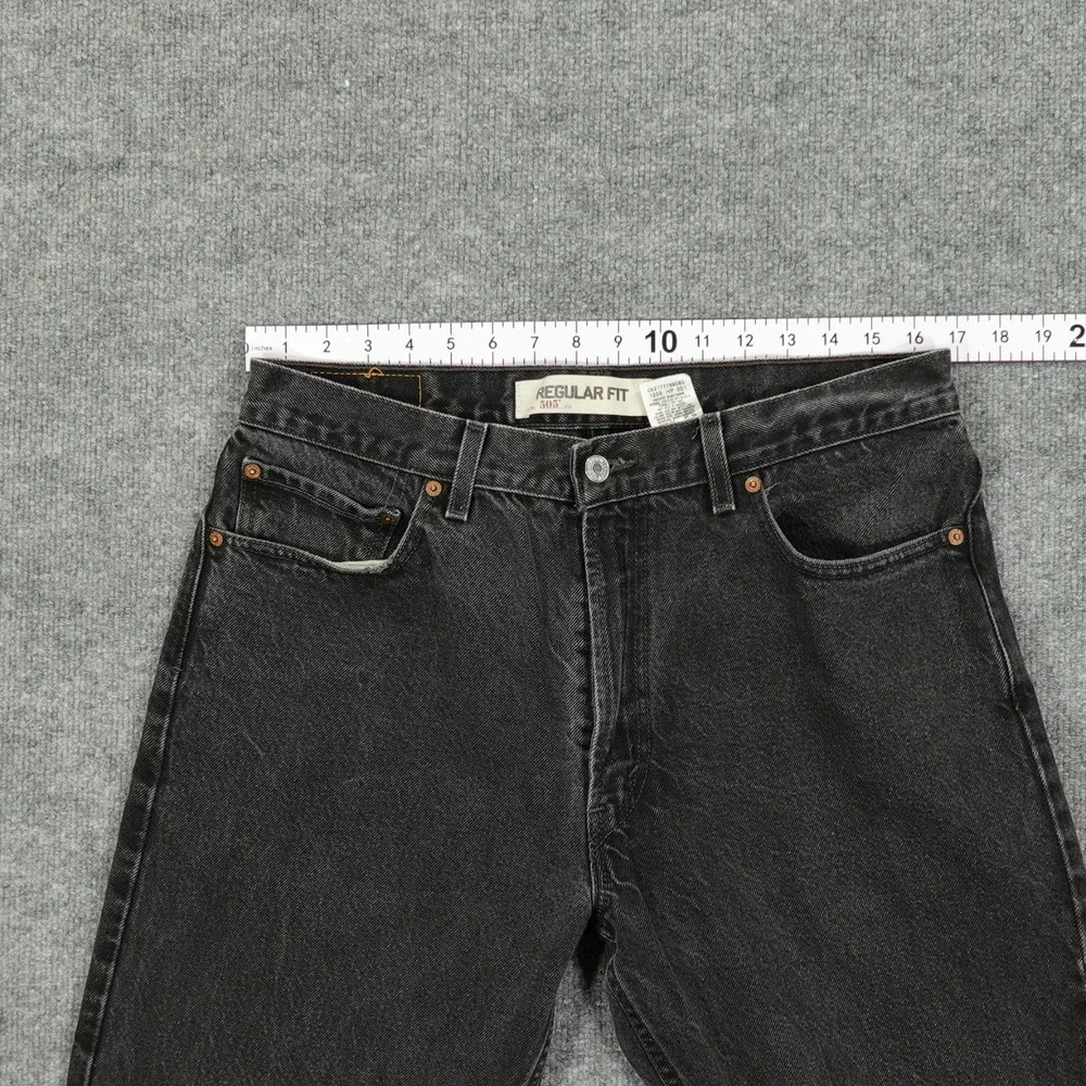 Vintage Levis 505 Jeans Mens 32x29 (Tag‎ 36x30) Black Regular Fit Straight Leg